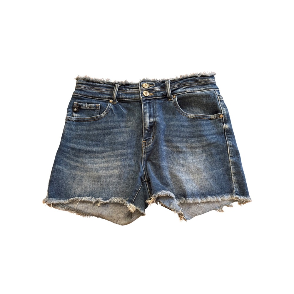 KanCan Maurices Womens High Rise Frayed Hem Denim Jean Shorts Blue 29 Festival